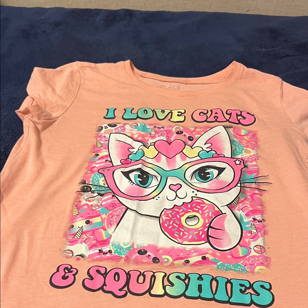 The Children's Place Peach Cat & Donut Tank Top